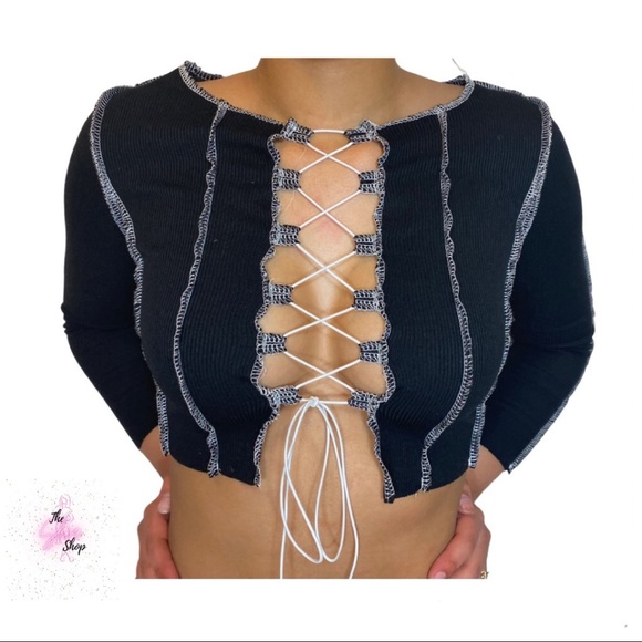 Lace Up Top! - Picture 2 of 2